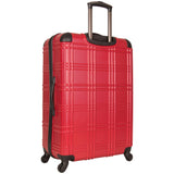 Ben Sherman Nottingham 28-inch Check-Size Lightweight Durable Hardshell 4-Wheel Spinner Upright Luggage, Red