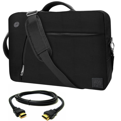 VanGoddy Black Slate 3-in-1 Hybrid Laptop Bag for Alienware 13 Gaming Laptop + 12FT HDMI Cable