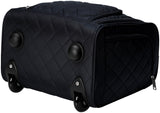 AmazonBasics Underseat Carry-On Rolling Travel Luggage Bag - Black Quilted