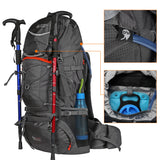 TERRA PEAK Adjustable Hiking Backpack for Men Women Graphite/Orange 65L+20L