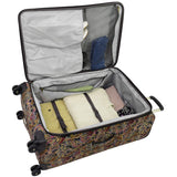 London Fog Cranford 25" Expandable Spinner, Black Gold Plum Paisley