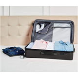 AmazonBasics Geometric Travel Luggage Expandable Suitcase Spinner with Wheels and Built-In TSA Lock, 31.5 Inch - Black