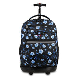 J World New York Sundance Laptop Rolling Backpack, Night Bloom, 19"