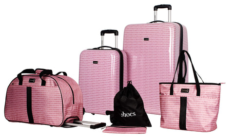 Steve Madden Signature 6 Piece Spinner Suitcase Set Collection (One Size, Pink)