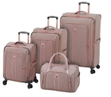 London Fog Newcastle 20" Spinner Carry-On, Rose Charcoal Herringbone