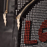 Betsey Johnson All Over Metal Studded Red Love Logo Stud Detail Silver Studly Backpack