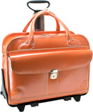 McKlein W Series Lakewood Leather FlyThrough Wheeled Ladies Briefcase - Luggage Factory