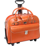 McKlein W Series Roseville Leather FlyThrough Wheeled Ladies Briefcase - Luggage Factory