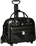 McKlein W Series Roseville Leather FlyThrough Wheeled Ladies Briefcase - Luggage Factory