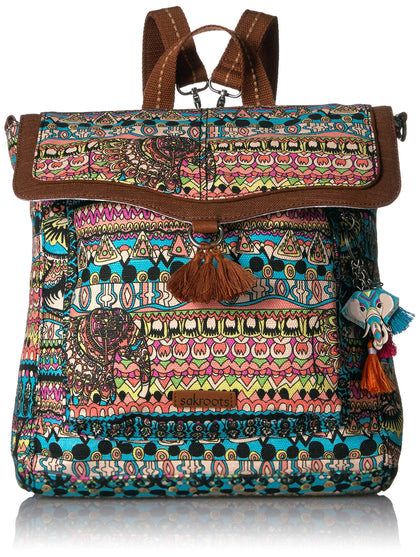 Sakroots Colette Convertible Backpack, Aqua One World
