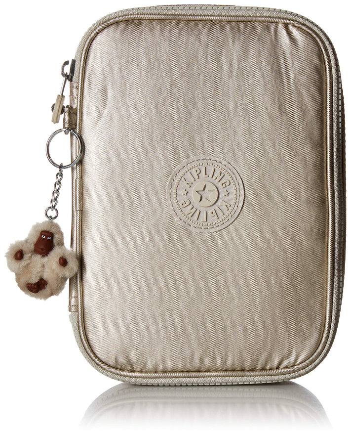Kipling 100 Pens Pencil, Essential Everyday Case, Zip Closure, Cloud Grey Metallic, One Size