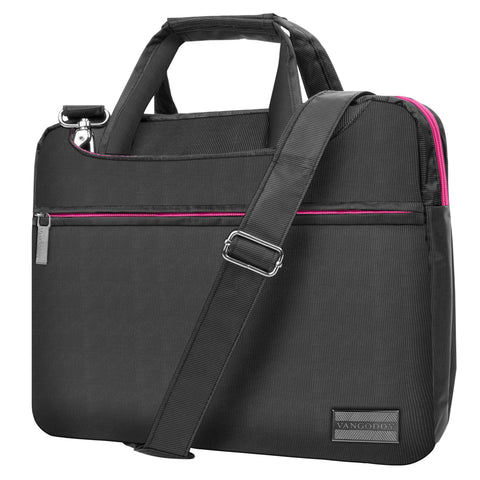 Pink Slim 13.3 inch Laptop Messenger Bag for Google PixelBook Go, Pixel Slate, Pixel Book
