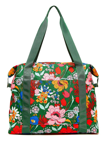 Ban.do Getaway Weekender Bag, Carry On Bag with Exterior Sleeve to Secure to Luggage, Superbloom