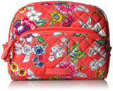 Vera Bradley Women's Signature Cotton Medium Cosmetic Makeup Bag, Coral Floral, One Size