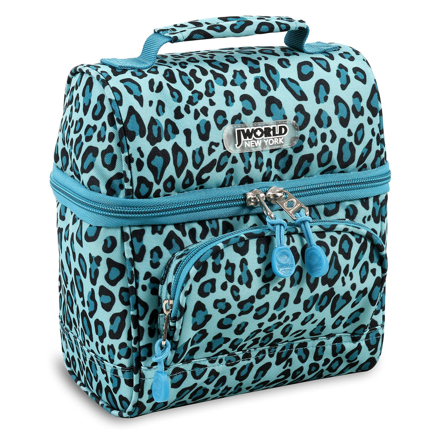 J World New York Corey Lunch Bag, Mint Leopard