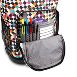 J World New York Sunrise 18-inch Rolling Backpack - Checkers Black Checkered Polyester Adjustable Strap Lined Water Resistant