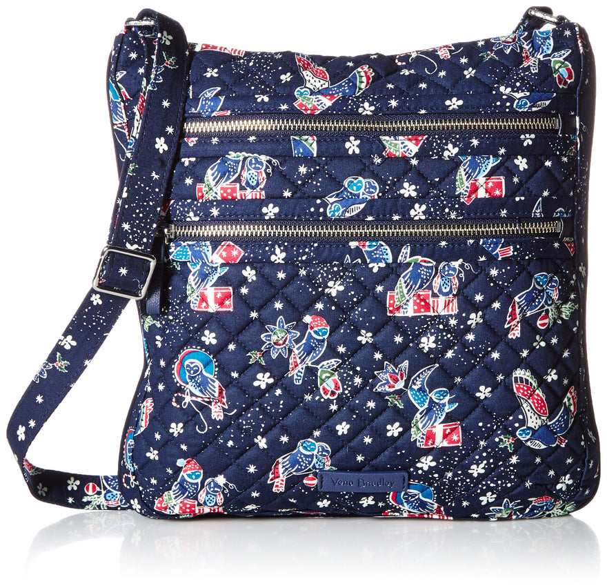 Vera Bradley Women's Iconic Triple Zip Hipster Holiday Owls One Size