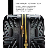 Badgley Mischka Contour Hard Expandable Spinner Luggage Set (3 Piece) (Black)