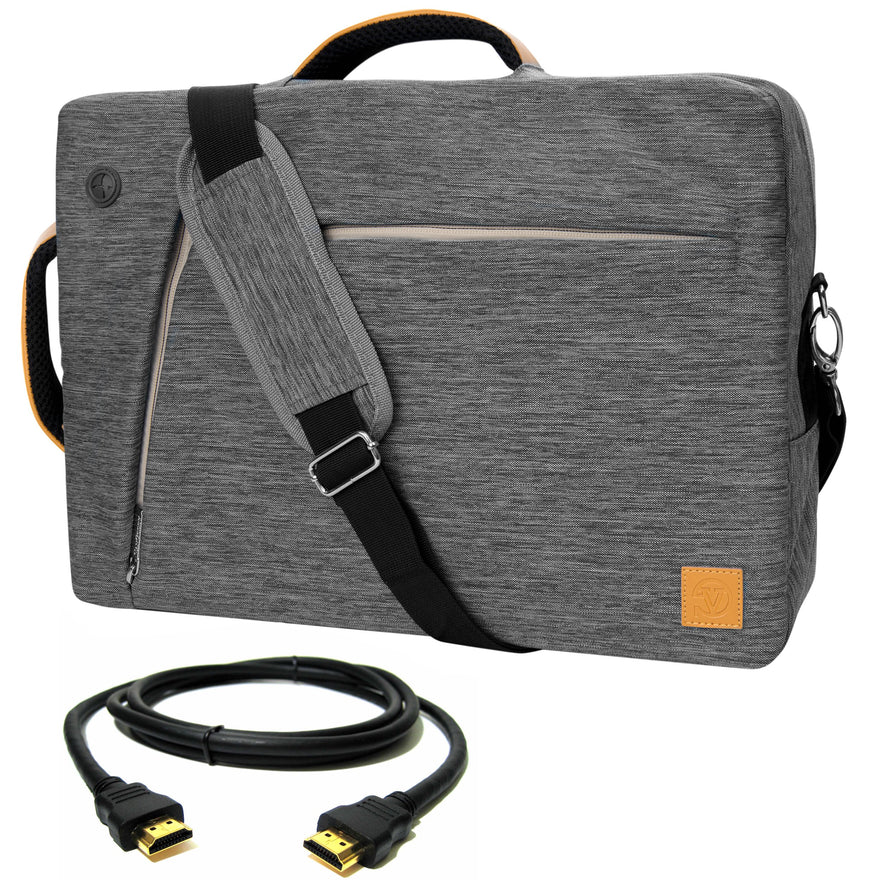 VanGoddy Gray Slate 3-in-1 Hybrid Laptop Bag for Microsoft Surface Book/Surface Pro Series/Surface Laptop + 12FT HDMI Cable