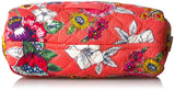 Vera Bradley Women's Signature Cotton Medium Cosmetic Makeup Bag, Coral Floral, One Size