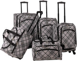 American Flyer Red Rose 5 Piece Spinner Luggage Set