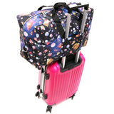 Foldable Travel Bag Women Large Capacity Portable Shoulder Duffle Bag Cartoon Printing Waterproof Weekend Luggage Tote