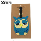 Cartoon Animal Owl Luggage Tag Travel Accessories Silica Gel Suitcase ID Address Holder Baggage