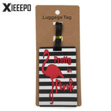 Cartoon Animal Pink Owl Luggage Tag Travel Accessories Silica Gel Suitcase ID Address Holder