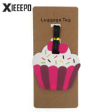 Cartoon Cream Cake Luggage Tag Travel Accessories Silica Gel Suitcase ID Address Holder Baggage