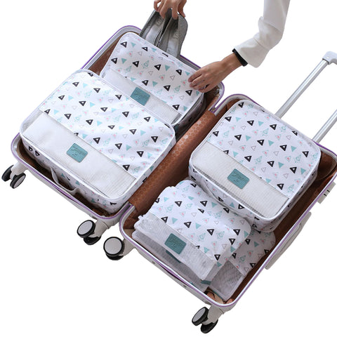 Cartoon pattern 6PCS/Set Travel accessories kit Mesh storage Luggage Organizer Packing Cube for