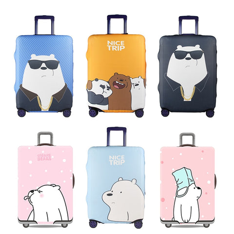 Cute Bear Luggage Cover Travel Suitcase Protector Suit For 18-32 Size Trolley Case Dust Travel
