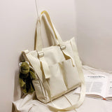 Womens Bag Shopper Simple Fashion Zipper Handbags Nylon Waterproof Solid Crossbody Large Capacity Tote Shoulder Bags For Women