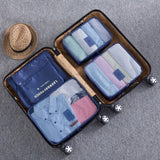 HMUNII New 6PCS/Set High Quality Oxford Cloth Travel Mesh Bag In Bag Luggage Organizer Packing Cube