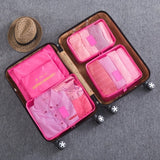 HMUNII New 6PCS/Set High Quality Oxford Cloth Travel Mesh Bag In Bag Luggage Organizer Packing Cube