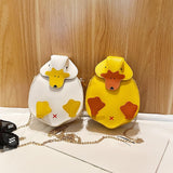 Fashion Women Girl Cartoon Duck Color Block Crossbody Messenger Shoulder Bag