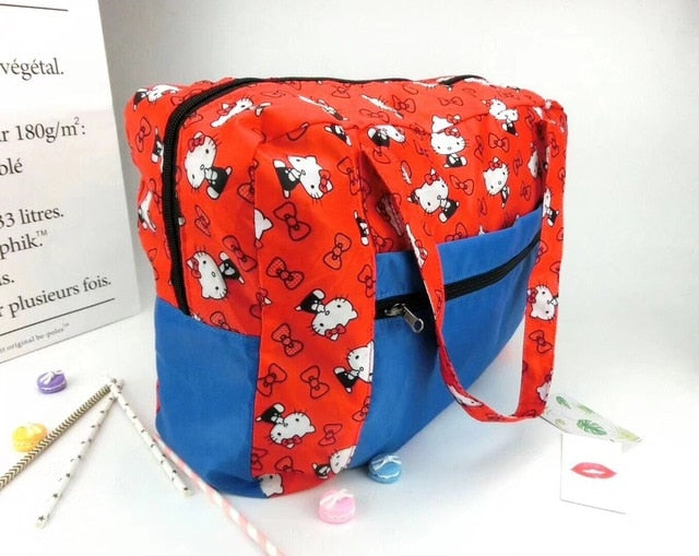 Hellokitty bag to receive bag KT portable folding 2 use backpack bag can set of luggage