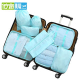 IUX New 8PCS/Set High Quality Oxford Cloth Travel Mesh Bag In Bag Luggage Organizer Packing Cube