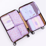 JULY'S SONG 6PCs/Set Travel Bags Luggage Zipper Bag Portable Packing Organizer Waterproof Case