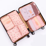 JULY'S SONG 6PCs/Set Travel Bags Luggage Zipper Bag Portable Packing Organizer Waterproof Case