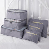 JULY'S SONG 6PCs/Set Travel Bags Luggage Zipper Bag Portable Packing Organizer Waterproof Case