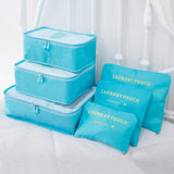 JULY'S SONG 6PCs/Set Travel Bags Luggage Zipper Bag Portable Packing Organizer Waterproof Case