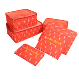 JULY'S SONG 6PCs/Set Travel Bags Luggage Zipper Bag Portable Packing Organizer Waterproof Case