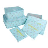 JULY'S SONG 6PCs/Set Travel Bags Luggage Zipper Bag Portable Packing Organizer Waterproof Case