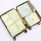 JULY'S SONG 6PCs/Set Travel Bags Luggage Zipper Bag Portable Packing Organizer Waterproof Case