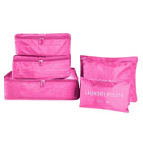 Laamei 6PCs/Set Travel Bag For Clothes Functional Travel Bags Travel Accessories Luggage