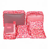 Mihawk 6Pcs/set Packing Cube Travel Bags Portable Large Capacity Clothing Sorting Organizer Luggage