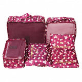 Mihawk 6Pcs/set Packing Cube Travel Bags Portable Large Capacity Clothing Sorting Organizer Luggage