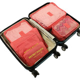 Mihawk 6Pcs/set Packing Cube Travel Bags Portable Large Capacity Clothing Sorting Organizer Luggage