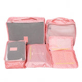 Mihawk 6Pcs/set Packing Cube Travel Bags Portable Large Capacity Clothing Sorting Organizer Luggage