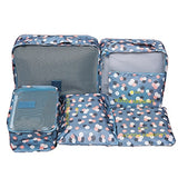 Mihawk  6Pcs/set Portable Packing Cube Travel Bags Women Clothes Cosmetic Sorting Storage Pouch
